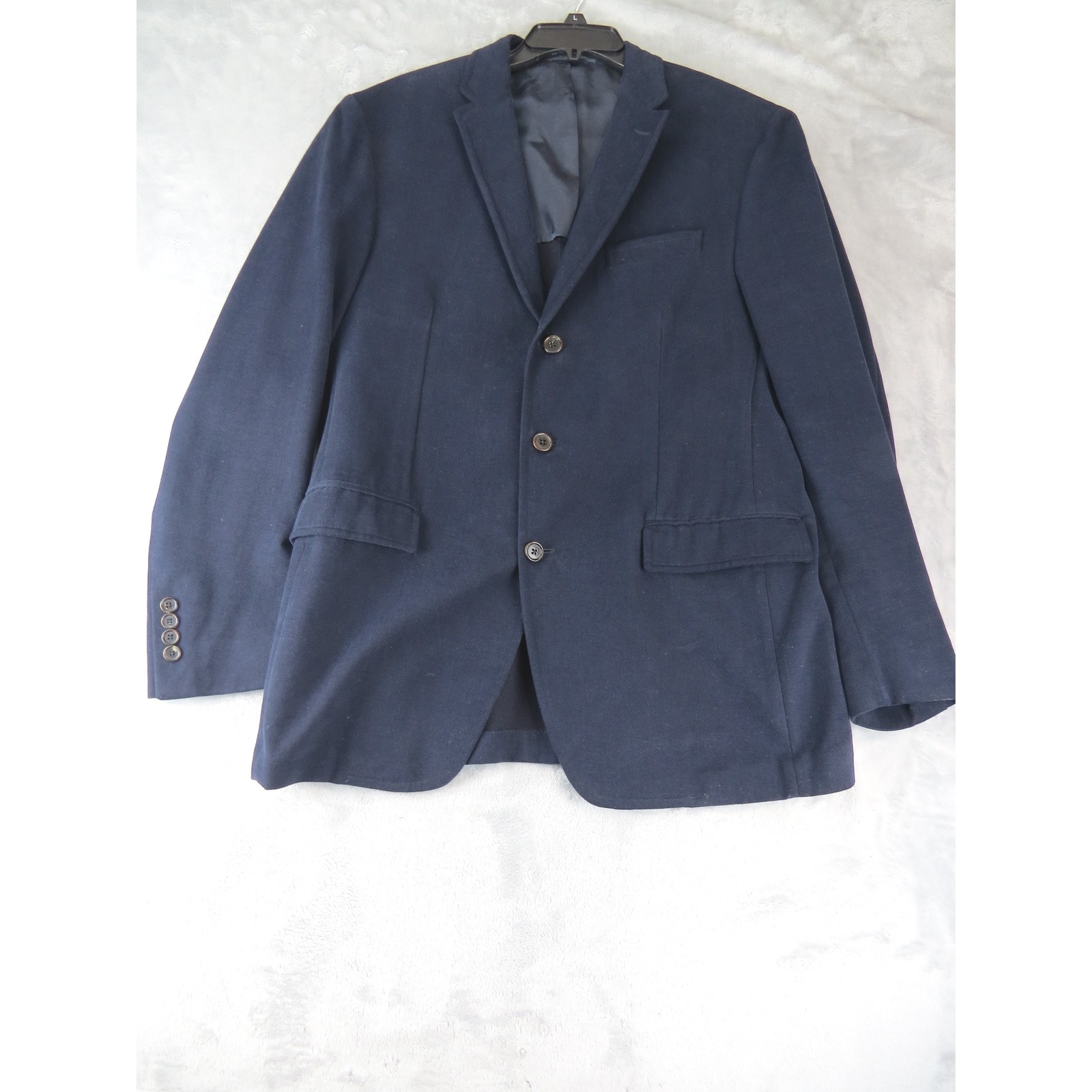 Polo Ralph Lauren 44r Custom Fit Navy Brushed Cotton Twill Sport Coat Italy
